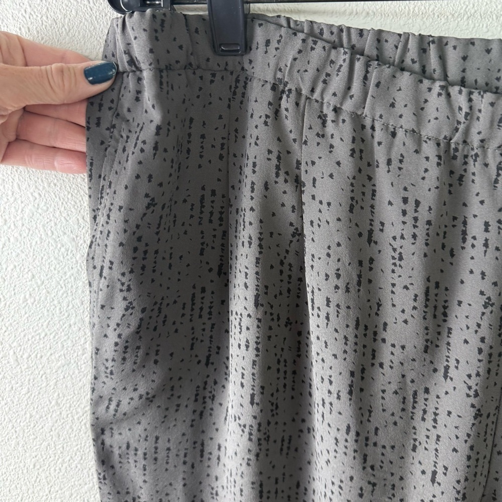 Eileen Fisher Bark Silk Crepe Slouchy Pant Gray Confetti Printed Women’s Large - Picture 7 of 12
